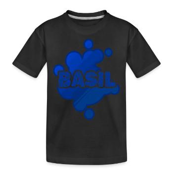 First name Basil - Kids' Premium Organic T-Shirt - black - Front