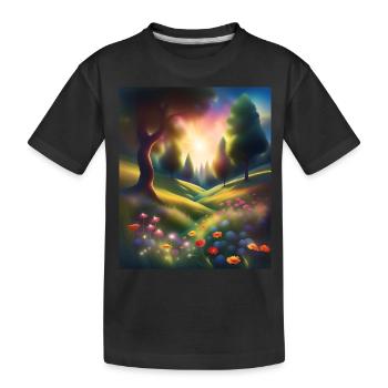 Wunderbares Waldgrafikdesign - Kinder Premium Bio T-Shirt - Schwarz - Vorne