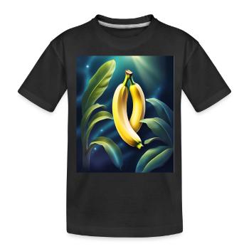 Cool aussehendes Bananen-Design - Kinder Premium Bio T-Shirt - Schwarz - Vorne