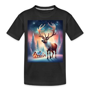 Rentiere aus dem Dorf des Weihnachtsmanns - Kinder Premium Bio T-Shirt - Schwarz - Vorne