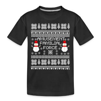 Amusement familial forcé Noël humour - T-shirt bio Premium Enfant - noir - Devant