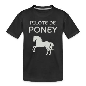 La vie est meilleure avec les chevaux - T-shirt bio Premium Enfant - noir - Devant
