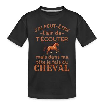 Humour Cheval cavalier cavalière - T-shirt bio Premium Enfant - noir - Devant