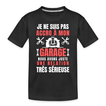 Humour garage mécanique mécano bricoleur - T-shirt bio Premium Enfant - noir - Devant