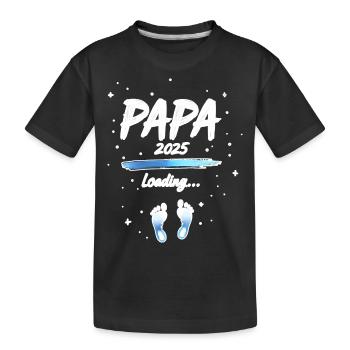 Dad 2025 Loading for Fathers Gift - Kids' Premium Organic T-Shirt - black - Front