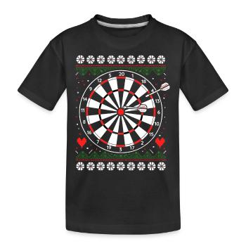 Darts Dart Dartboard Ugly Christmas - Kinder Premium Bio T-Shirt - Schwarz - Vorne