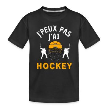 Hockey sur glace - T-shirt bio Premium Enfant - noir - Devant