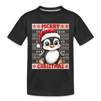 Penguin Christmas Cute Cute Christmassy - Kids' Premium Organic T-Shirt - black - Front