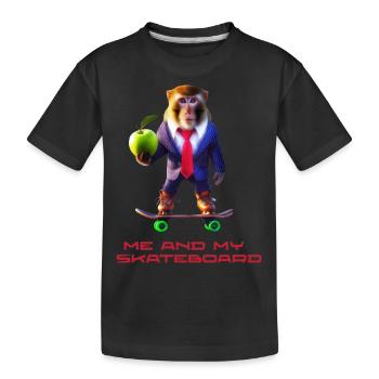 Singe amusant - T-shirt bio Premium Enfant - noir - Devant