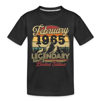 Vintage Retro Februar 1965 Geburtstagsgeschenk - Kinder Premium Bio T-Shirt - Schwarz - Vorne