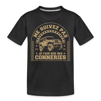 me suivez pas je fais que des conneries - T-shirt bio Premium Enfant - noir - Devant
