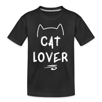 Cat Lover - Kids' Premium Organic T-Shirt - black - Front