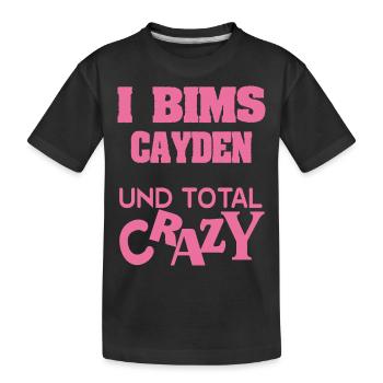 Cayden as a given name - Kids' Premium Organic T-Shirt - black - Front