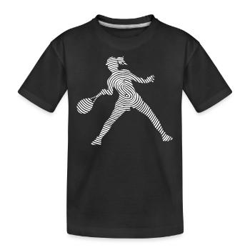 Tennisspielerin Fingerabdruck Damen Tennis Mädchen - Kinder Premium Bio T-Shirt - Schwarz - Vorne