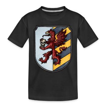 Wappen roter Greif - Kinder Premium Bio T-Shirt - Schwarz - Vorne