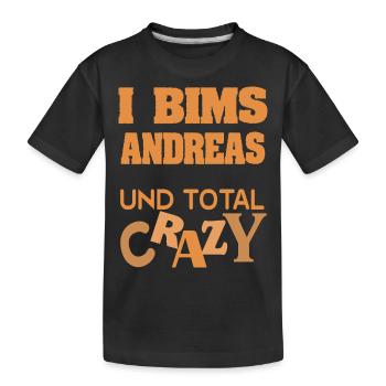 Vorname Andreas - Kinder Premium Bio T-Shirt - Schwarz - Vorne