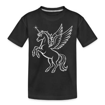 Einhorn - Einhorn - Kinder Premium Bio T-Shirt - Schwarz - Vorne