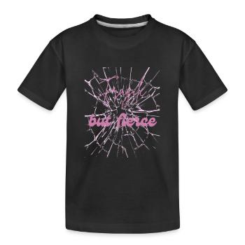 Zerbrechliches, aber wildes Hemd – Weiches Mädchen Edgy Zitat Te - Kinder Premium Bio T-Shirt - Schwarz - Vorne
