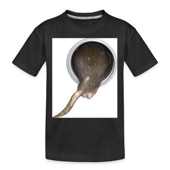 Ratte im Rohr hinter - Kinder Premium Bio T-Shirt - Schwarz - Vorne