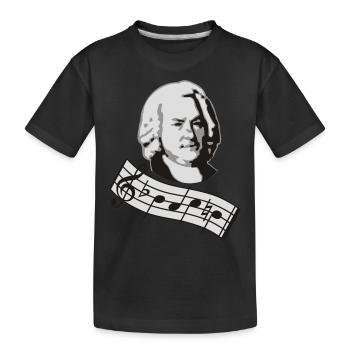 bach noten 3col vers2 - Kinder Premium Bio T-Shirt - Schwarz - Vorne