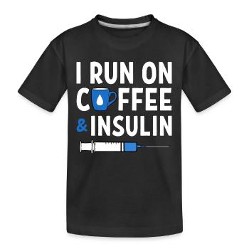 Diabetic Insulin - Kids' Premium Organic T-Shirt - black - Front
