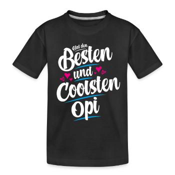 Bester Opa - Grossvater - Enkelkind - Bester Opi - Kinder Premium Bio T-Shirt - Schwarz - Vorne