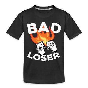 Bad loser Gamer Gamer Gamer Gaming Spiele - Kinder Premium Bio T-Shirt - Schwarz - Vorne