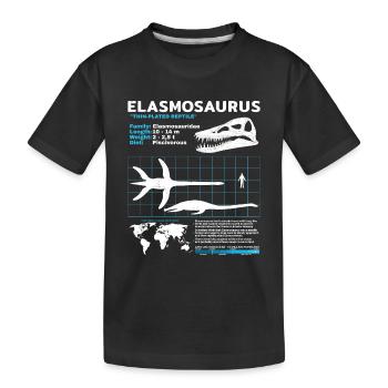 Fiche d’information sur Elasmosaurus - T-shirt bio Premium Enfant - noir - Devant