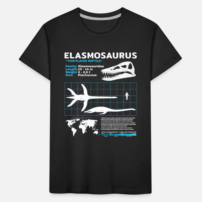 Fiche d’information sur Elasmosaurus T-shirt bio Premium Enfant