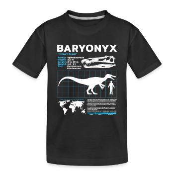 Baryonyx Datenblatt - Kinder Premium Bio T-Shirt - Schwarz - Vorne