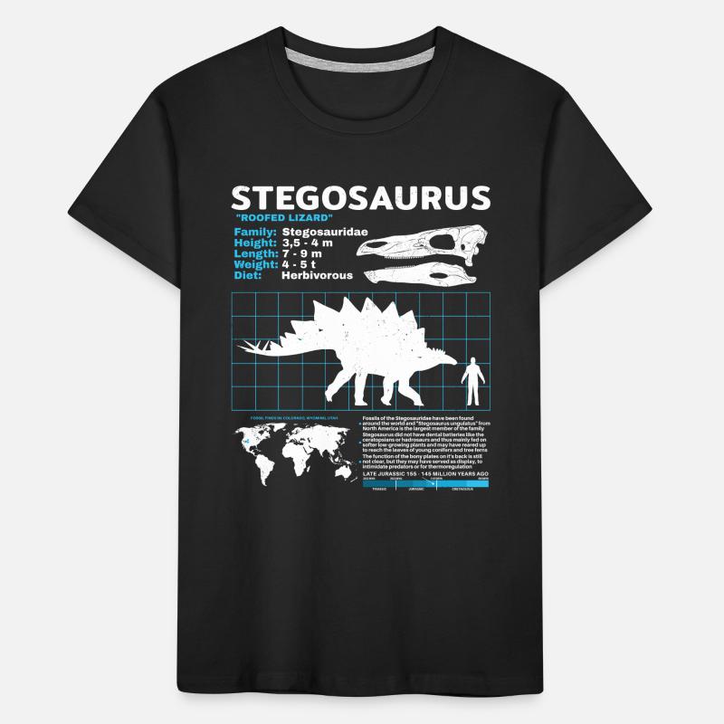Stegosaurus Datasheet Kids' Premium Organic T-Shirt
