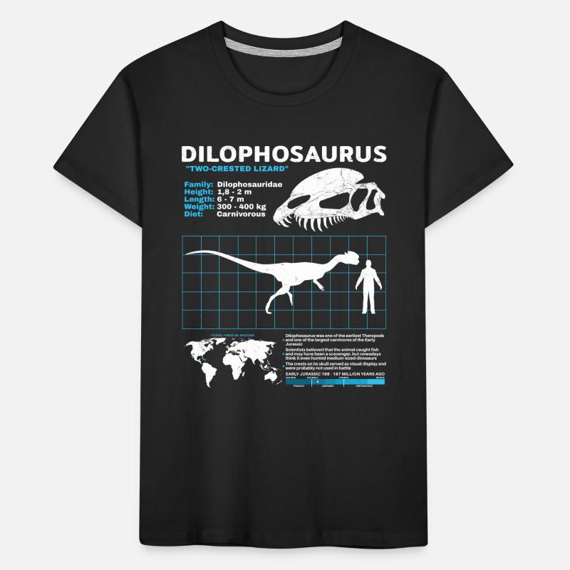 Fiche technique de Dilophosaurus T-shirt bio Premium Enfant