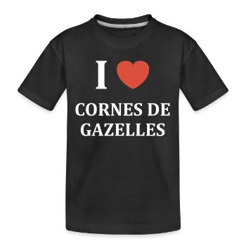 i love cornes de gazelles - T-shirt bio Premium Enfant - noir - Devant