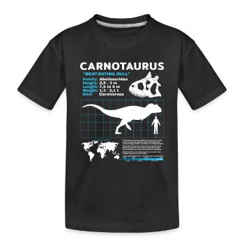 Carnotaurus fact sheet - Kinder Premium Bio T-Shirt - Schwarz - Vorne