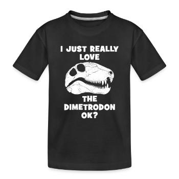 Crâne fossile de dimétrodon - T-shirt bio Premium Enfant - noir - Devant