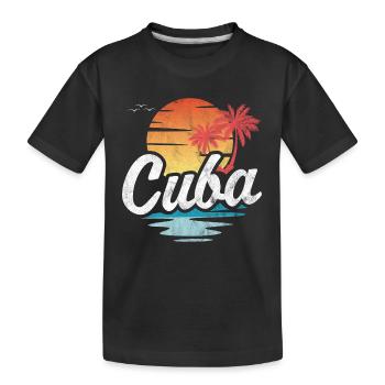Kuba - Kinder Premium Bio T-Shirt - Schwarz - Vorne
