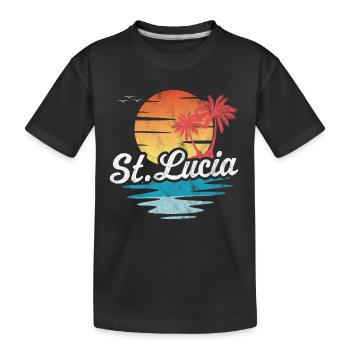 St Lucia - Kids' Premium Organic T-Shirt - black - Front