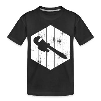 Pipe Wrench Sketch - Kids' Premium Organic T-Shirt - black - Front