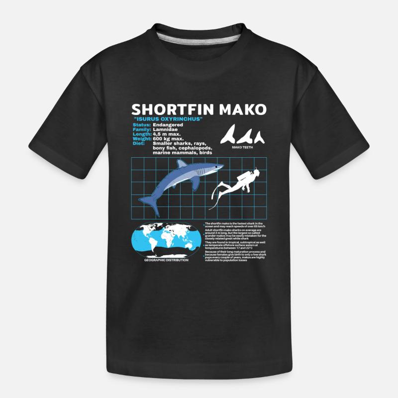 Makohai fact sheet - Kinder Premium Bio T-Shirt - Schwarz