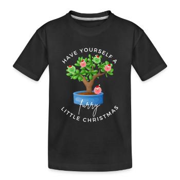 Haben Sie ein kleines pelziges Weihnachten - Kinder Premium Bio T-Shirt - Schwarz - Vorne