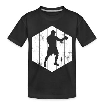 Boxer Sketch - Kids' Premium Organic T-Shirt - black - Front