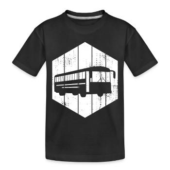 Bus Drawing - Kids' Premium Organic T-Shirt - black - Front