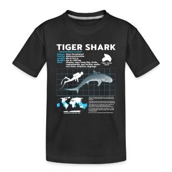 Requin tigre Fiche technique Fiche technique - T-shirt bio Premium Enfant - noir - Devant