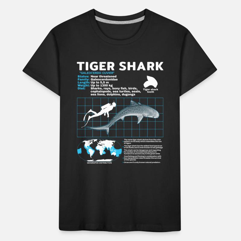 Tiger Shark Fact Sheet Datasheet Kids' Premium Organic T-Shirt
