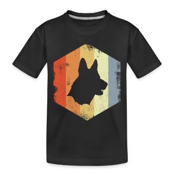 Vintage Deutscher Schäferhund - Kinder Premium Bio T-Shirt - Schwarz - Vorne