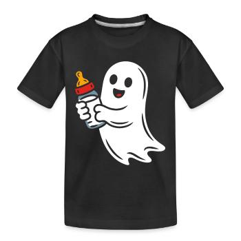 Lustiger Geist Gespenst mit Babyfläschchen - Kinder Premium Bio T-Shirt - Schwarz - Vorne