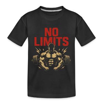 No Limits – Kraft und Stärke - Kinder Premium Bio T-Shirt - Schwarz - Vorne