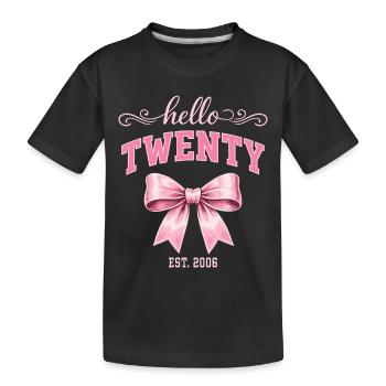 Hallo, zwanzig 20 Jahre ist Geburtstagsknoten 2006 - Kinder Premium Bio T-Shirt - Schwarz - Vorne
