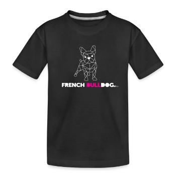 Französische Bulldogge Von RF weiß - Kinder Premium Bio T-Shirt - Schwarz - Vorne