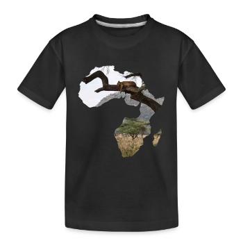 Afrika Madagaskar Serengeti Löwe - Kinder Premium Bio T-Shirt - Schwarz - Vorne